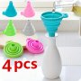 4pcs Funnel Mini Funnel Silicone Collapsible Funnel Foldable Funnels For Water Liquid Oil Kitchen Gadgets Accessories Kitchen Utensils Apartment Essentials College Dorm Essentials Off