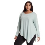 Donnay Plus Size Essential Asymmetrical Tee - Mint