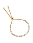 Waterproof Gold Plated Stainless Steel Cubic Zirconia Tennis Toggle Bracelet