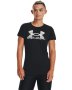Women's Ua Tech Script Short Sleeve - Black / Md