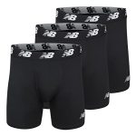 New Balance Men's Performance Boxer Briefs With Fly Breathable Stretch Underwear Moisture Wicking Soft Waistband 3 Pack Black bl