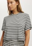 Cotton On Plus Dreamy Short Sleeve Jersey Sleep Set-black white Stripe