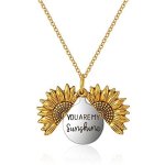 Yumikoo You Are My Sunshine Sunflower Necklace For Women