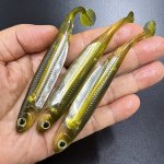 5 6PCS 4 Sizes Golden Soft Lure Paddle Tail Soft Fish Bionic Fishing Lure