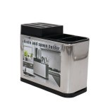 Stainless Steel & Plastic Knife And Spoon Holder - 18.2 8.6 15.2CM