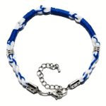 Cyprinus Carpio Tzitzit Bracelet Messianic Jewish Paracord Tzit Bracelets Religion Hebrew Gifts Blue 7-8-11-13