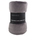Inspired Charcoal Solid Flannel Throw 150 X 200CM