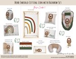 Cot Duvet Bedding Boho Emerald Sitting Lion With Rainbow Set