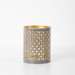 Metal Candle Holder - Grey gold