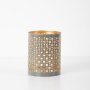 Metal Candle Holder - Grey/gold