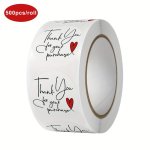 500 Sheets roll 2.5CM 1 Inch Round Thank You Label Sticker Gift Packaging Sealing Sticker "thank You For Your Purchase