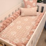 Boho Checkered Daisy Terracotta Pink Fitted Sheet