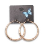 Fashion Earrings Large Hoop Pair - Gold