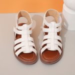 Trendy Solid Color Breathable Open Toe Sandals For Girls Lightweight Comfortable Anti Slip Sandals For Indoor Outdoor Beach Spri