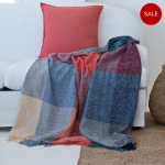 Chenille Throw - Trellis Provincial Blue navy - 140 X 180 Cm
