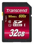 Transcend 32GB Sdhc Class 10 UHS-1 Flash Memory Card Up To 90MB S TS32GSDHC10U1