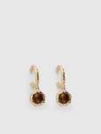 Signature Mara Molten Hoop Stone Earrings - 0 Gold brown