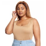 Donnay Plus Size U-scoop Polyamide Bodysuit - Tan