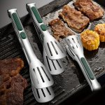 1PC Non-slip Stainless Steel Food Tongs Meat Salad Bread Serving Clip Barbecue Grill Buffet Clamp Cooking Tools Kitchen Accessor
