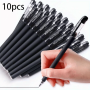 10PCS Black Gel Pens - Smooth Writing Carbon Ink Signature Pens For School & Office Use