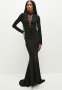 Sissy Boy Mixed Maxi Dress With A Mock Neck - Black