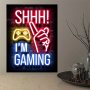 1PC Gaming Poster Neon Effect I Am Gaming Canvas Painting Canvas Wall Art Decor For Living Room Bedroom Decoration No Frame