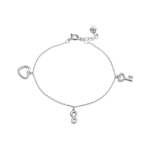Miss Swiss Sterling Silver Cubic Zirconia Charm Bracelet