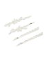 Silver Plated Cubic Zirconia Flower & Oval Clips 4-PACK