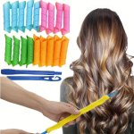 18PCS Magic Spiral Hair Curlers Set Heatless Curls For Long & Short Hair Diy Hairstyle Tools For Women & Girls No Heat Hair Roll
