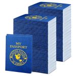 Woanger 150 Pcs Blank Passport For Kids Book Passport Notebook Blue Bulk 4 X 5.5 Inch Play Fake Pass Port For Travel Operation W