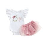 Mink Floral First Birthday Riffle Romper With Tutu Bloomer 12-18M
