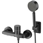 Single Knob Waterfall Bathtub Taps & Hand Shower Set 1219 Black