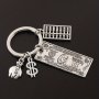 1PC Y2K Dollar & Abacus Keychain Funny Metal Key Ring Purse Bag Backpack Car Charm Earphone Accessory Friends Gift