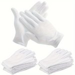 5 Pairs S m l xl White Soft Cotton Gloves Ceremonial Thickened Stretchable Lining Glove Household Cleaning Glove Gardening Glove