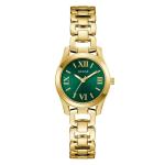 Guess Gold Tone Ladies Analog Watch With Green Dial