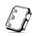 Kd Cover With Bling Crystal Diamonds PC Protective Frame 38MM Apple Watch Black