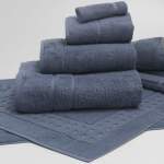 Terry Lustre 710GSM Platinum Range - Various Colours & Sizes - Hand Towel 50CM X 90CM Denim Blue
