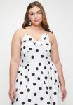 Plus White Cotton Top With Bow - Blackspot