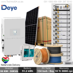 Deye 50KW Hybrid Inverter With 61.4KWH Battery Pack High-voltage Solar Kit