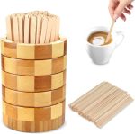 101 Pcs Coffee Stirrers Holder Set 1 Pcs Stirrers Holder 100 Pcs Disposable Stir Straws For Coffee Bar Coffee Stir Sticks For Co