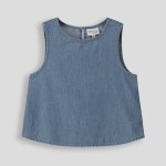 GIRLS Chambray Top - 10 Mid Wash