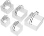 5 Piece Square Stainless Steel Cookie Cutters Handle Metal Dough Cutter