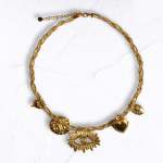 Eye Heart Charm Choker - Gold Free