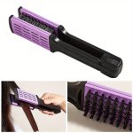 Professional V-splint Hair Straightener & Curler - Anti-static Nylon Bristles Durable Abs Handle Quick-dry Design For All Hair T