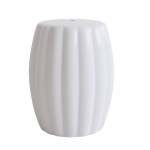 Fluted Ceramic Stool White