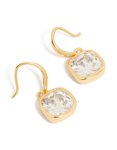Goldair Gold Plated Square Cubic Zirconia Hook Earrings