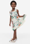 Patterned Chiffon Dress - White floral