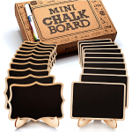 10PCS MINI Chalkboard Signs Framed Small Chalkboard Labels With Easel Stand Wooden Blackboard For Table Numbers Food Signs Weddi