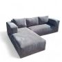 Anataloia L Shape Couch - Corduroy -grey-right Sided