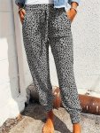 Plus Size Side Pockets Fitted Bottom Joggers Casual Sporty Pants For Spring & Summer Women's Plus Size Clothing
